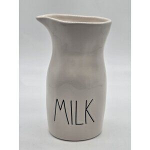 Rae Dunn MILK Carafe Pitcher Jug 7" White Ceramic Farmhouse Breakfast